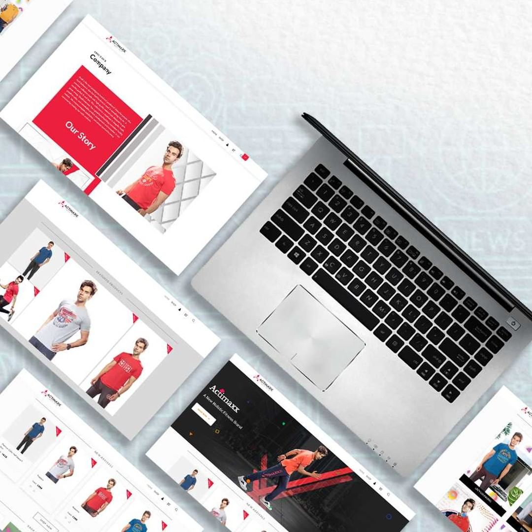 Laptop and Webpages Showcased